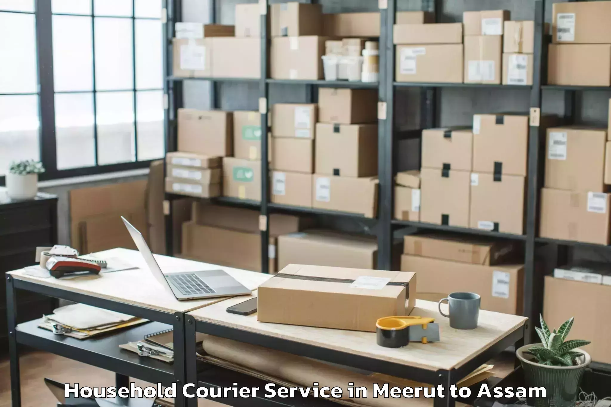 Efficient Meerut to Moranhat Household Courier